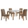 Conjunto Mesa Liz 120cm Com 4 Cadeiras Athenas Moderna Veludo Capuccino Off White Imbuia