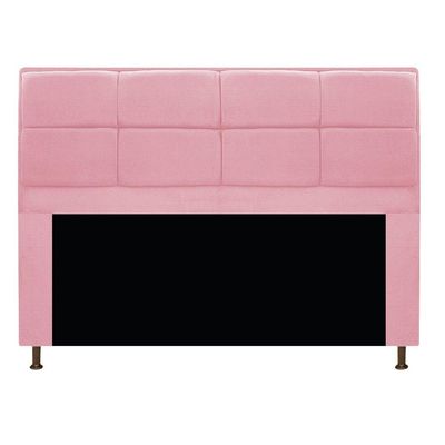 Kit Cabeceira e Calçadeira Munique 195cm King Size Rosa Bebê