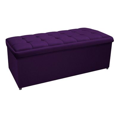 Calçadeira Copenhague 140cm Casal Suede Roxo Adj Decor