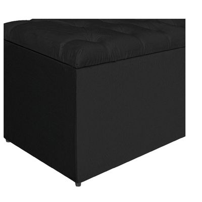 Calçadeira Estofada Liverpool 195cm King Size Suede Preto