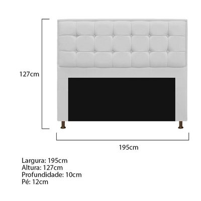 Kit Cabeceira e Calçadeira Copenhague 195cm King Size Branco