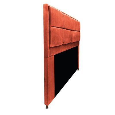 Cabeceira Munique 140cm Casal Suede Terracota Adj Decor