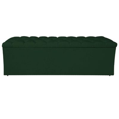 Calçadeira Estofada Liverpool 195 cm King Size Suede Verde
