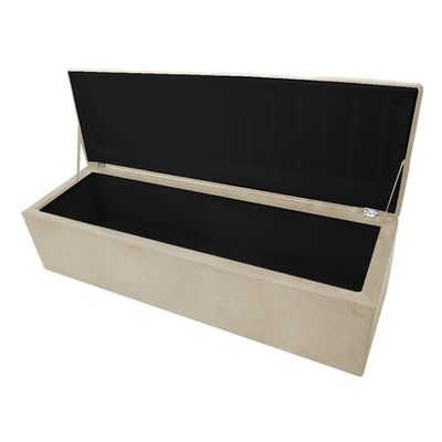 Calçadeira Munique 160cm Queen Size Suede Bege Adj Decor
