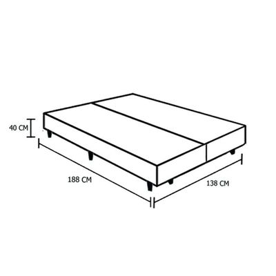 Cama Box Casal 138 Bipartido Bello Box - Tecido Sintético Branco