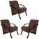 Kit 3 Poltronas Decorativas 1 Lugar Santa Tecido Marrom