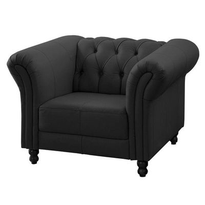 Poltrona Decorativa Couro Preto