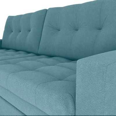 Sofá Cama Reclinável 2 Lugares Premium Com Assentos Dividido 2,20 Larg Nayla Matrix Boucle Azul