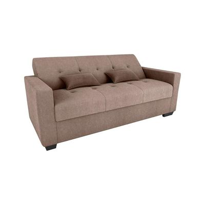 Sofá Cama 3 Lugares Reclinável Casal Premium 2,03 Larg Lavinia Matrix Boucle Marrom