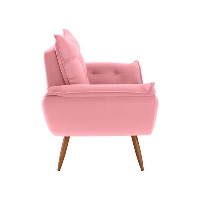 Poltrona Opala Tokio Para Descanço Confortável Toquio Matrix Veludo Turkey Rosa Veludo Turkey Rosa