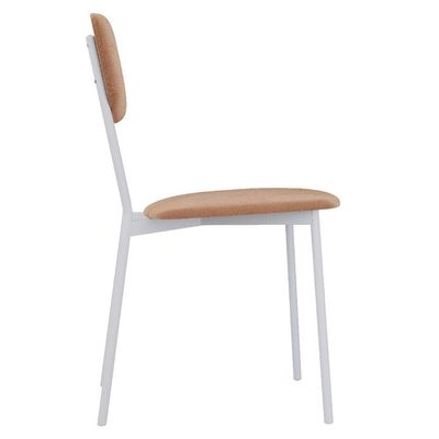 Kit 05 Cadeira Para Sala De Jantar Village Branco C01 Veludo Bege - Lyam Decor