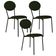 Kit 03 Cadeiras Estofada Para Sala De Jantar Azuri Preto C01 Linho Verde Musgo - Lyam Decor