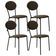 Kit 04 Cadeiras Estofada Para Sala De Jantar Azuri Preto C01 Veludo Marrom Sand - Lyam Decor