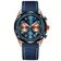 Relógio Masculino Quartzo Com Cronógrafo á Prova D'agua Com Pulseira Em Nylon Azul Dourado