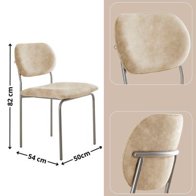 Conjunto Com 2 Cadeiras Metal Marchezine Moderna Mobilia Milano Prata