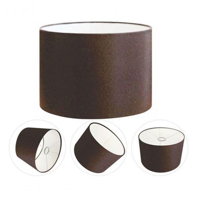 Cúpula Abajur E Luminária Cilíndrica Vivare Cp-7018 ø40x25cm - Bocal Nacional Café