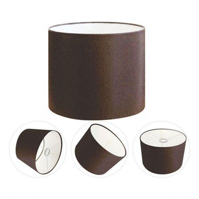 Cúpula Abajur E Luminária Cilíndrica Vivare Cp-7012 ø30x25cm - Bocal Nacional Café