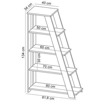 Estante Para Escritório Home Office Multiuso 5 Prateleiras Star A02 Nogal - Lyam Decor