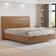 Cama Queen Baú Flutuante Com Cabeceira 160cm Spazio S04 Couríssimo Caramelo - Lyam Decor