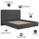 Cama Casal Flutuante Com Cabeceira 140cm Astra S04 Linho Preto - Lyam Decor