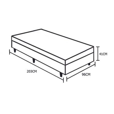 Cama Box Baú Solteirão Homequeen Sintético Branco 41x96x203