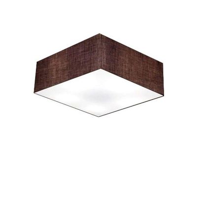 Plafon Quadrado Vivare Md-3001 Cúpula Em Tecido 12/35x35cm - Bivolt Café 127/220v