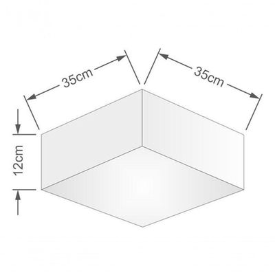 Plafon Quadrado Vivare Md-3001 Cúpula Em Tecido 12/35x35cm - Bivolt Café 127/220v