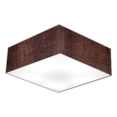 Plafon Quadrado Vivare Md-3001 Cúpula Em Tecido 12/35x35cm - Bivolt Café 127/220v