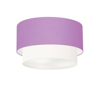 Plafon De Sobrepor Cilíndrico Sp-3045 Cúpula Cor Lilás Branco