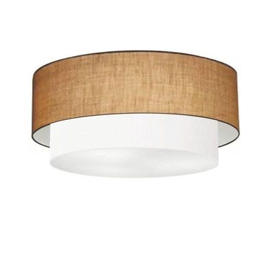 Plafon De Sobrepor Cilíndrico Sp-3063 Cúpula Cor Palha Branco