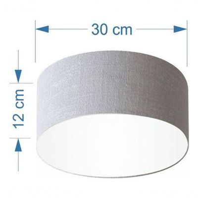 Plafon Cilíndrico Md-3010 Cúpula Em Tecido 30x12cm Cinza - Bivolt