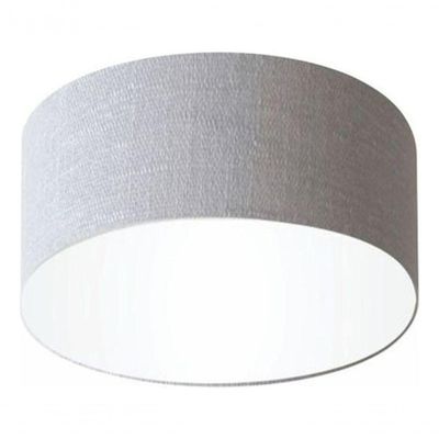 Plafon Cilíndrico Md-3010 Cúpula Em Tecido 30x12cm Cinza - Bivolt