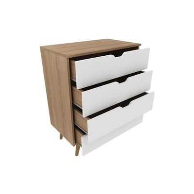 Cômoda De Quarto Cm-8026 C- 4 Gavetas Amêndoa - Tecno Mobili