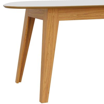 Mesa de Jantar 6 Lugares Orgânica 180cm Ohana D03 Off White Freijó - Lyam Decor