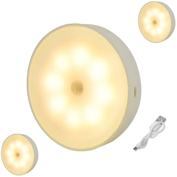 Kit com 3 Luminárias LED Sem Fio com Sensor de Presença - Modernidade e Praticidade
