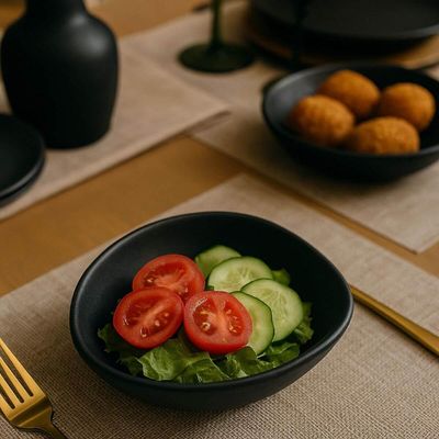 Cumbuca Orgânica Preto Matte 265ml Porto Brasil Bowl Sushi Servir Mesa Posta Porções