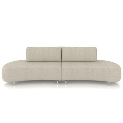 Sofá 4 Lugares Para Sala Living Orgânico Pés Metálicos 260cm Shui P08 Linho Bege - Lyam Decor
