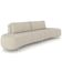 Sofá 4 Lugares Para Sala Living Orgânico Pés Metálicos 260cm Shui P08 Linho Bege - Lyam Decor