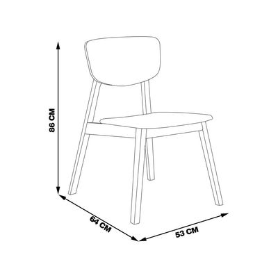 Kit 4 Cadeiras Decorativas Sala de Jantar Madeira Maciça Lang Linho Off White/Mel - Gran Belo