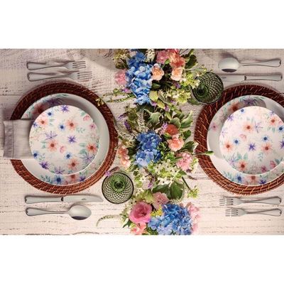 Prato de Sobremesa Floral 21cm em Porcelana Decorada Tramontina Floratta Avulso
