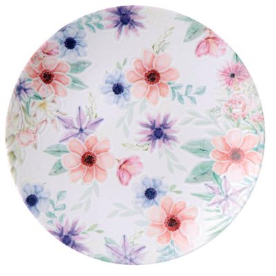 Prato de Sobremesa Floral 21cm em Porcelana Decorada Tramontina Floratta Avulso