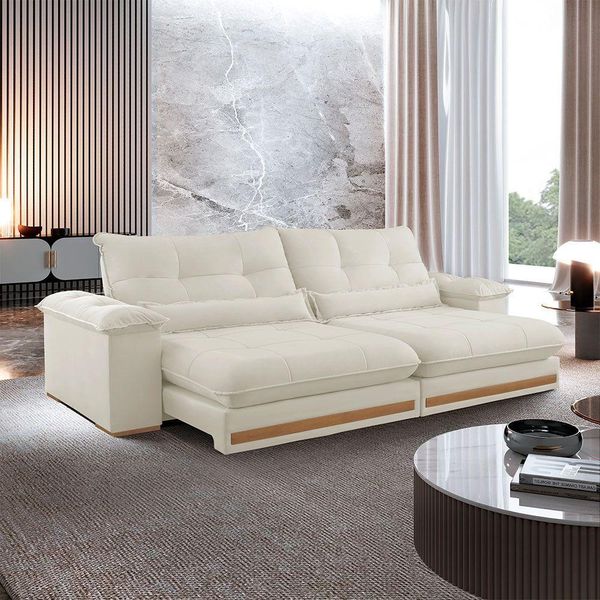 Sofá Dubai Linho 02 Módulos De 100 Cm B25 Cm Meu Sofá Online A302 Linho Branco