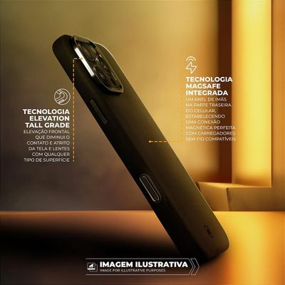 Capa case capinha para iPhone 16 Plus - Couro Dual Magsafe - Preta - Gshield