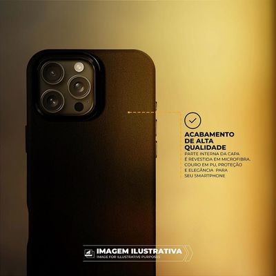 Capa case capinha para iPhone 16 Plus - Couro Dual Magsafe - Preta - Gshield