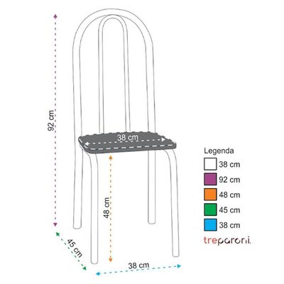 Kit 2 Cadeiras Cromadas Cc55 A101 Treparoni Bege