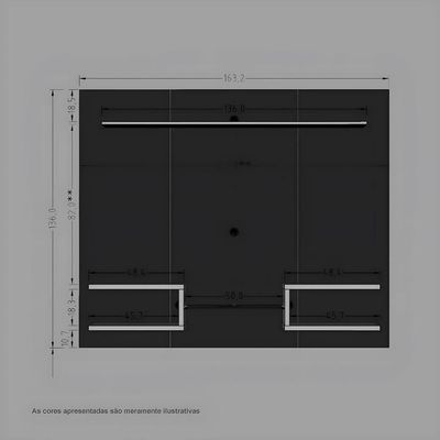 Painel Para Tvs 55 Atlas Off White E Cinamomo Ripado Bechara