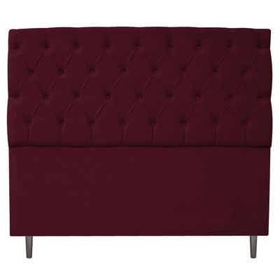 Cabeceira Estofada Liverpool 195cm King Suede Bordô