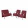 Conjunto Poltronas Vênus Braços Alumínio Suede Bordô