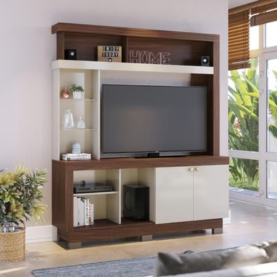 Estante Para Tv 50 Polegadas Treviso Nogueira Real Off White