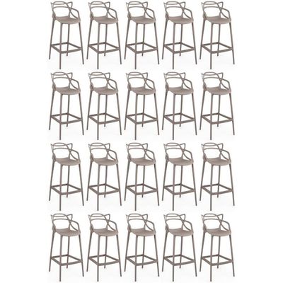 Kit 20 Banquetas Allegra Com Encosto Design Cozinha/bancada - Fendi